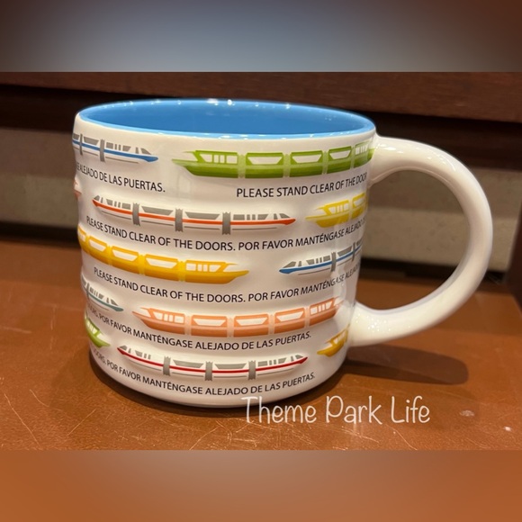 Disney Parks Monorail Please Stand Clear of the Doors Ceramic Coffee Mug NEW - Picture 1 of 4
